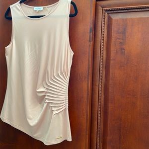 Calvin Klein rushed top- blush/skin colour- Large